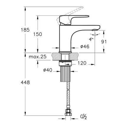 VitrA Root Round Compact Basin Mixer Tap | 5 Finishes | V-Bright Coating | 0.5 Bar