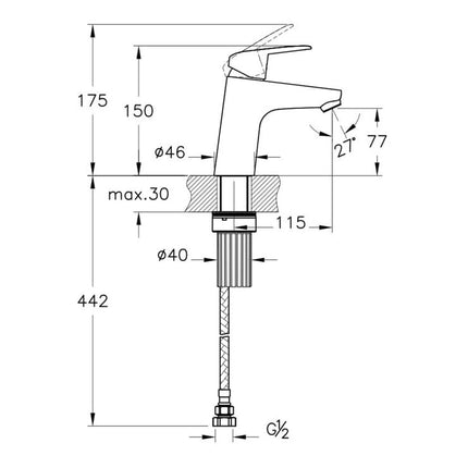 VitrA Flow Round Basin Mixer - Chrome