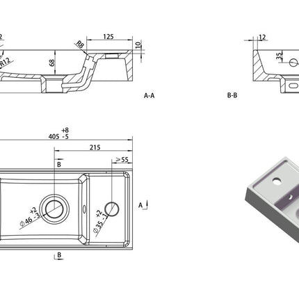 Como 410mm Floor Standing 1 Door Basin Unit & 1TH Basin