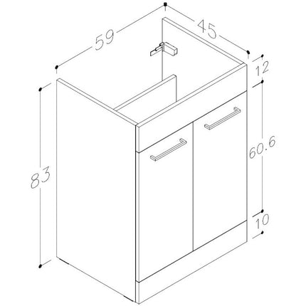 Como Floor Standing 2 Door Basin Unit with Thin Edge Ceramic Basin | 510mm or 610mm