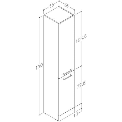 Kansas 350mm Floor Standing Tall Unit — 2 Door | 4 Shelves | White, Anthracite, Grey or Oak