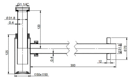 Adjustable Basin Bottle Trap Square Chrome - Compact Brass Design | Kartell