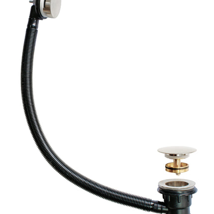 Kartell Easyclean Sprung Bath Waste | Brushed Nickel | WAS026