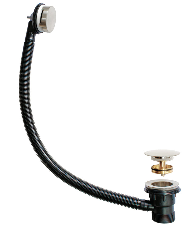 Kartell Easyclean Sprung Bath Waste | Brushed Nickel | WAS026