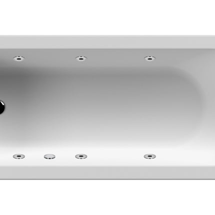 Nuie Single Ended Whirlpool Bath with 6 Chrome Jets – Choice of 3 Sizes