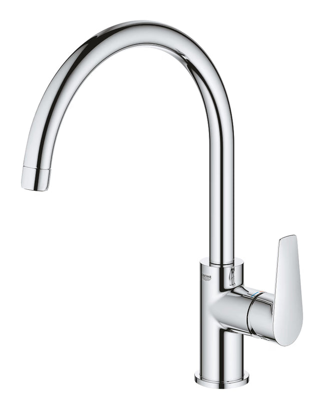 Grohe BauEdge Single-Lever Kitchen Sink Mixer Tap | Swivel Spout | Chrome | 31367001