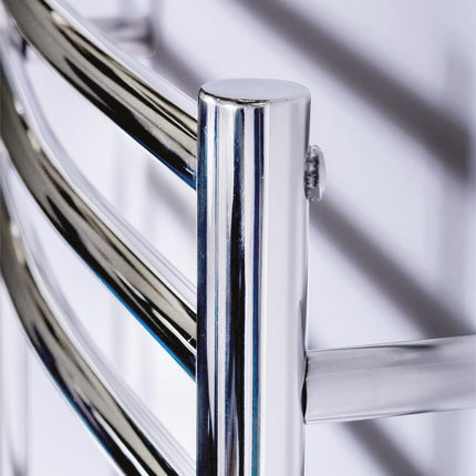 DQ Heating Zante Curved Polished Stainless Steel Towel Rail Radiator