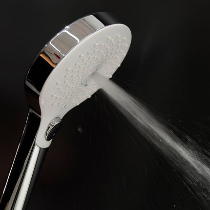 Euroshowers TurboJet Shower Handset | AeroTek Technology | 3 Spray Patterns | Chrome & Chrome/White