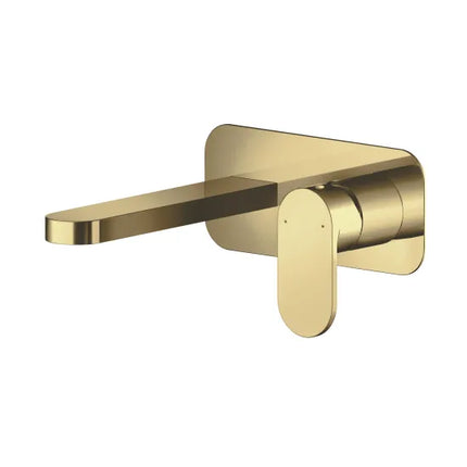 Nuie Binsey Wall Mounted Basin Tap | Single Lever Mono Mixer Brushed Brass