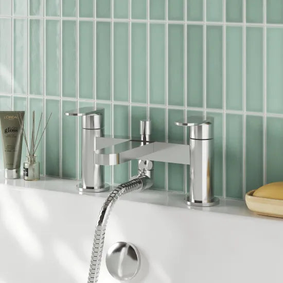 Nuie Binsey Deck Mounted Bath Shower Mixer - Chrome