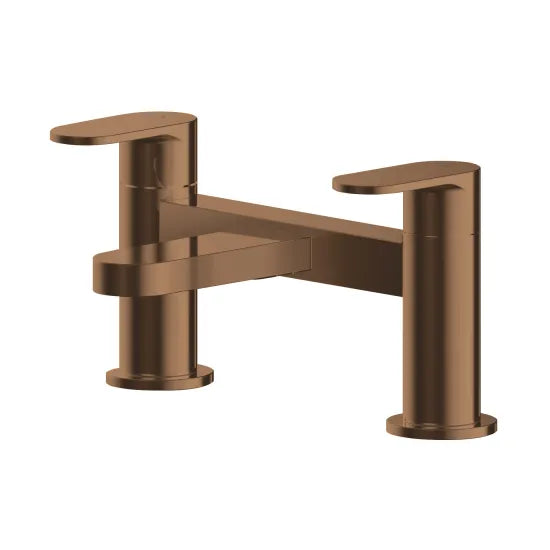 Nuie Binsey Deck Mount Bath Filler - Premium Brass Bathroom Tap Brushed Bronze