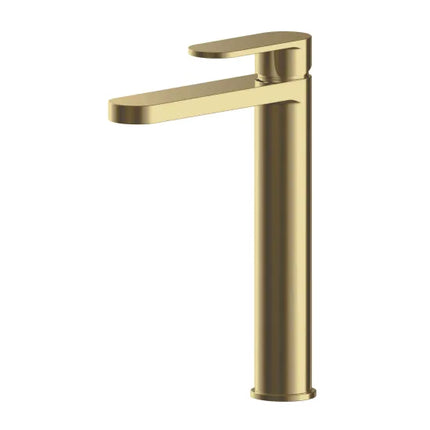 Binsey Tall Basin Mono Tap | Chrome Black Brass Bronze Pewter | High-Rise Brushed Brass
