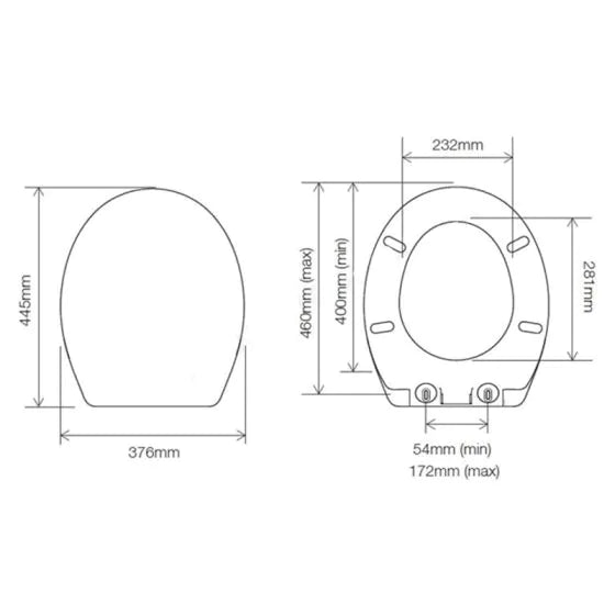 Essentials Universal Soft Close Toilet Seat with Secure Fit - Gloss White