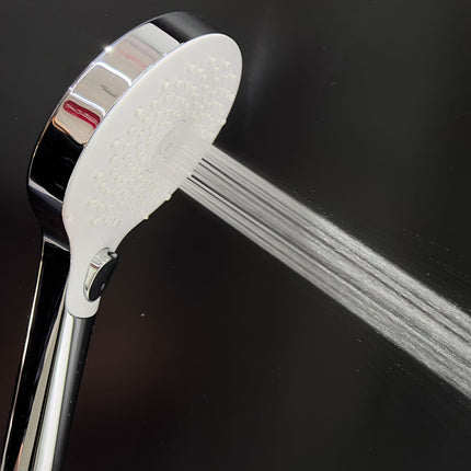 Euroshowers TurboJet Shower Handset | AeroTek Technology | 3 Spray Patterns | Chrome & Chrome/White