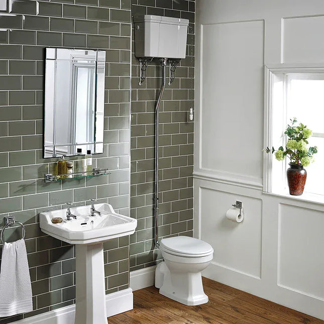Ideal Standard Waverley High Level Cistern with Chrome Flush Pipe - Complete Pack