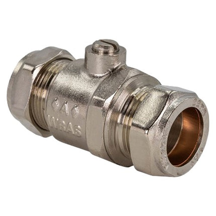 Full Bore Isolation Valve - Chrome - 15mm (WRAS)