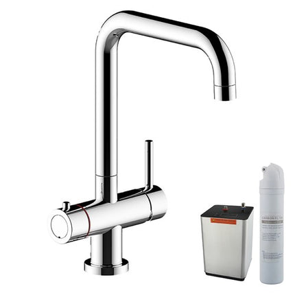 Keyplumb Boiling Water Tap | Instant 98°C | Chrome, Black & Brushed Brass | Boiler & Filter Included