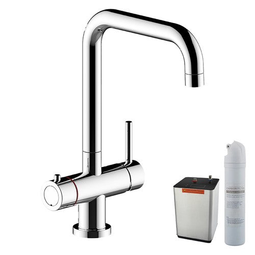 Keyplumb Boiling Water Tap | Instant 98°C | Chrome, Black & Brushed Brass | Boiler & Filter Included