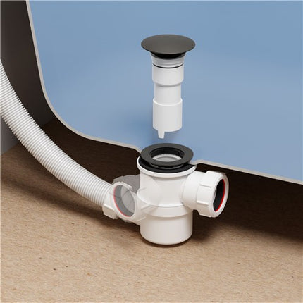 McAlpine HC2650UK Top Access Bath Waste & Trap | 50mm Seal | Chrome, Black, Brass or White | 4 Finishes
