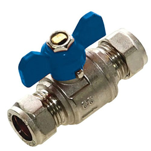 Cold Water Butterfly Lever Ball Valve WRAS App. - Blue - 15mm