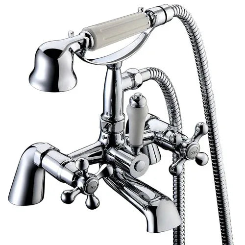 Victorian Bath Shower Mixer Tap and Kit - Chrome