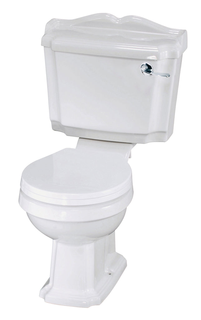 Nuie Legend Complete Bathroom Suite - White Basin, Pedestal & Close Coupled Toilet with Seat