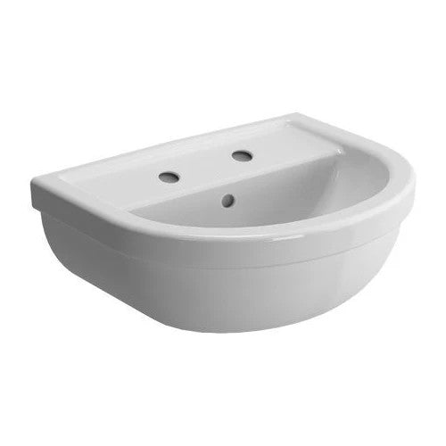 VitrA Milton 600mm Washbasin | 2 Tap Holes | White