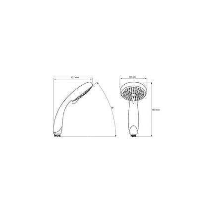 Mira Nectar Eco 4 Spray Shower Handset - Chrome