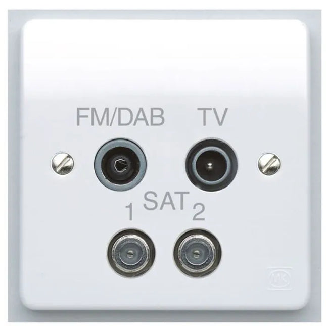MK Logic K3554DABWHI Quad TV/FM DAB/Satx2 Quadplexer Non Isolated White