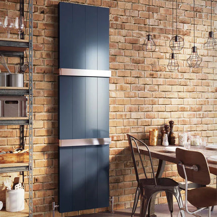 Vela Aluminium Designer flat Radiator Vertical 485w x 1900h 3835 BTU 485 Watt White Matt 9016