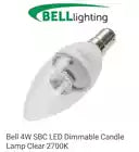 Bell 4W LED Dimmable Candle Bulb SBC B15 - 2700K Warm White - Clear Glass