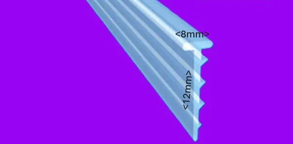 Replacement T-Seal For Wetroom Screen Wall Profiles - 2000mm Universal Glass Seal