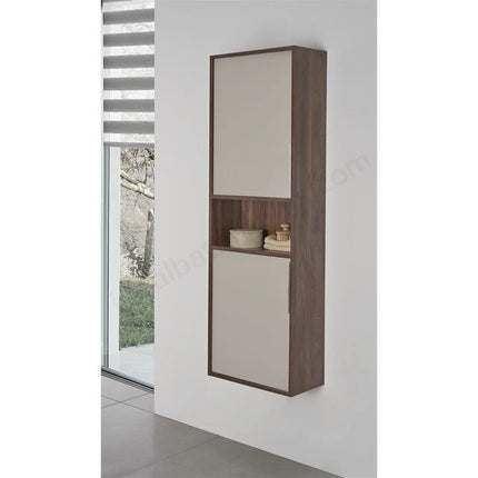 VitrA Integra Narrow Tall Unit | 50cm | Wall Hung | Cashmere & Walnut | Left Hand | SKU 62015