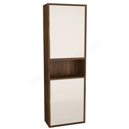 VitrA Integra Narrow Tall Unit | 50cm | Wall Hung | Cashmere & Walnut | Left Hand | SKU 62015