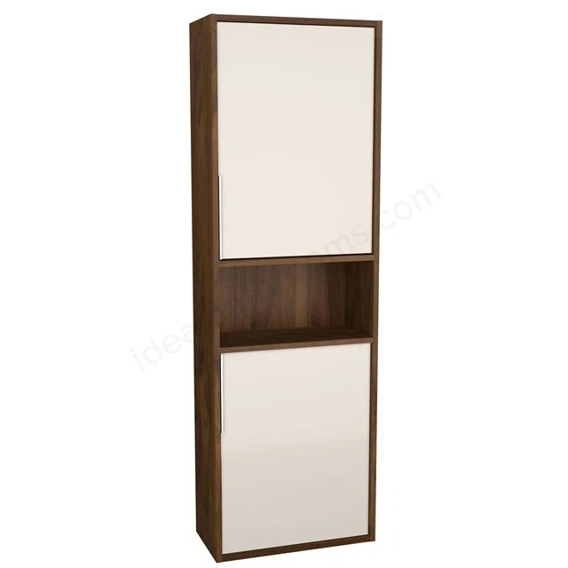 VitrA Integra Narrow Tall Unit | 50cm | Wall Hung | Cashmere & Walnut | Left Hand | SKU 62015