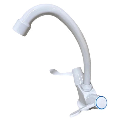 Trisen TTR-LEV04 White Dual Lever Kitchen Sink Mixer Tap | Brass | 133mm Spout | Lifetime Guarantee