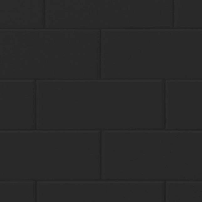 Wetwall Tile Collection - Metro Tile Effect Shower Wall Panels 2440x1220mm Black Tile