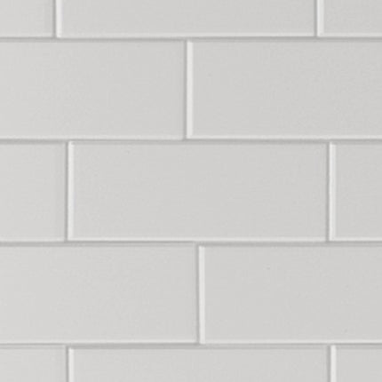 Wetwall Tile Collection - Metro Tile Effect Shower Wall Panels 2440x1220mm Pure White Tile