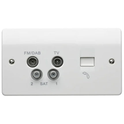 MK K3564DABWHI Double socket: FM & DAB/TV/SAT 1/SAT 2/Telephone