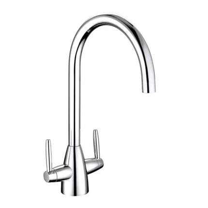 Trisen Roune Two Handle Kitchen Mixer - Brushed Nickel Finish Chrome