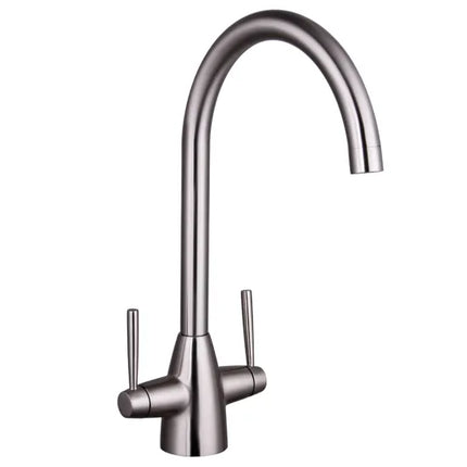 Trisen Roune Two Handle Kitchen Mixer - Brushed Nickel Finish Nickel