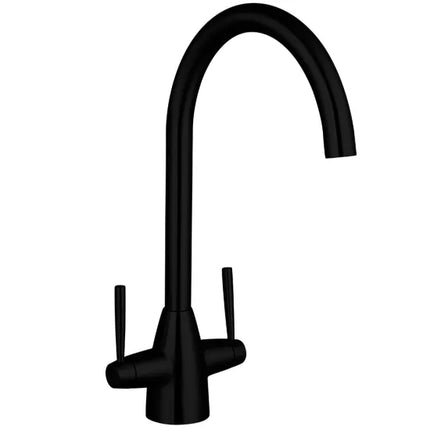Trisen Roune Two Handle Kitchen Mixer - Brushed Nickel Finish Black