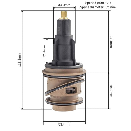 Hudson Reed / Ultra / Crosswater Replacement Thermostatic Cartridge — SC50T20