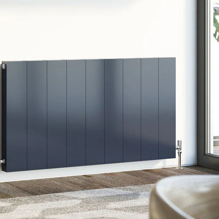 Vela Aluminium Designer flat Radiator Horizontal 1092w x 600h 3255 BTU 954 Watt White Matt 9016