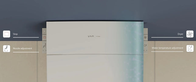 Vitra V-Care with controls on a dark gray background