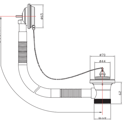 Bath Combination CP Waste CP with Metal Plug & Plug Parking