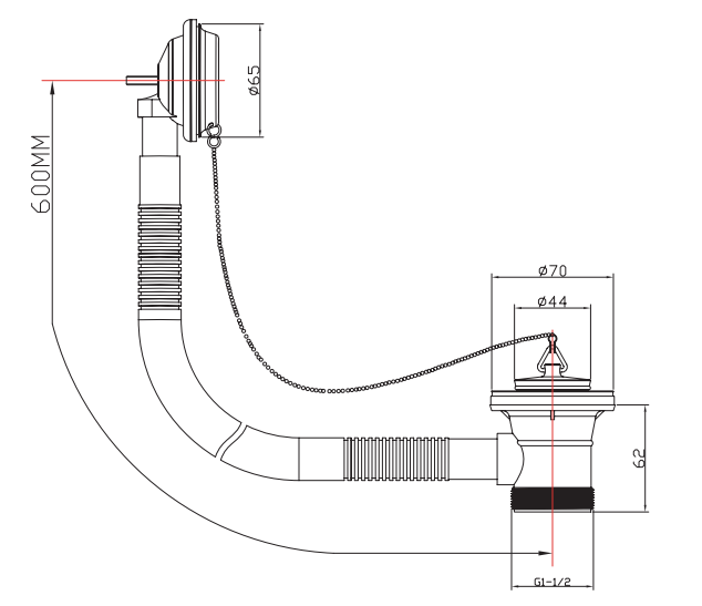 Bath Combination CP Waste CP with Metal Plug & Plug Parking