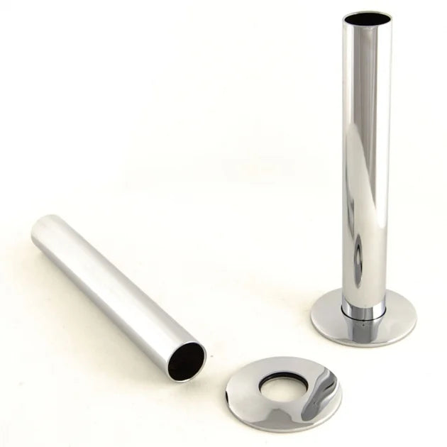 Radiator Valve Pipe Sleeve Kit Pair - Chrome