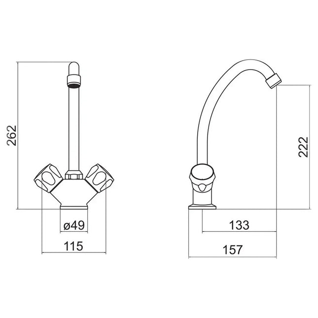 Nuie Trisen White Kitchen Tap with Swivel Spout